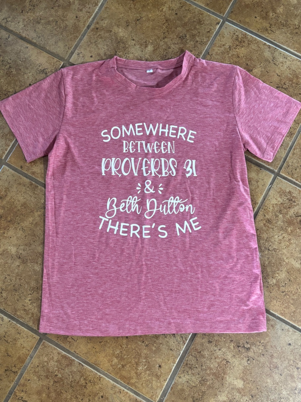 Pink Graphic Beth Dutton Tee with White Text! PERFECT!